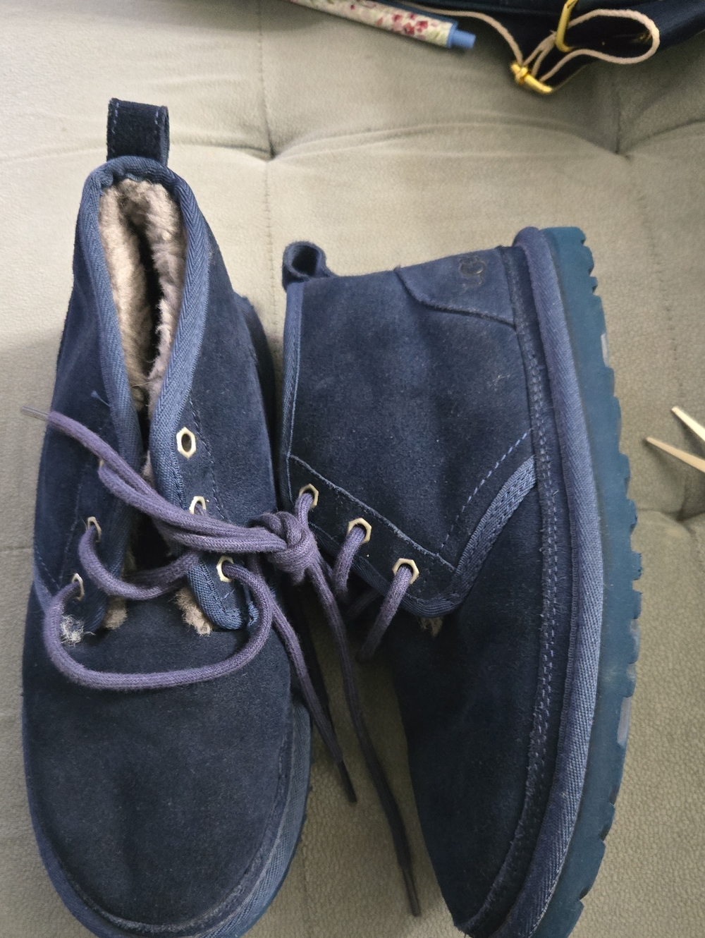 UGG Women's Navy Suede Chukka Boots